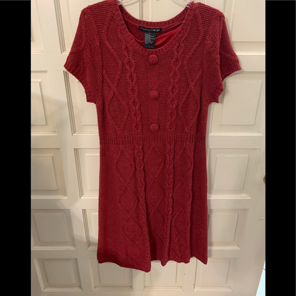 Madison Leigh Red Sweater Dress with Slip